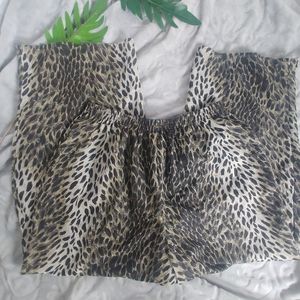 Vintage Animal Print Pull On Pants